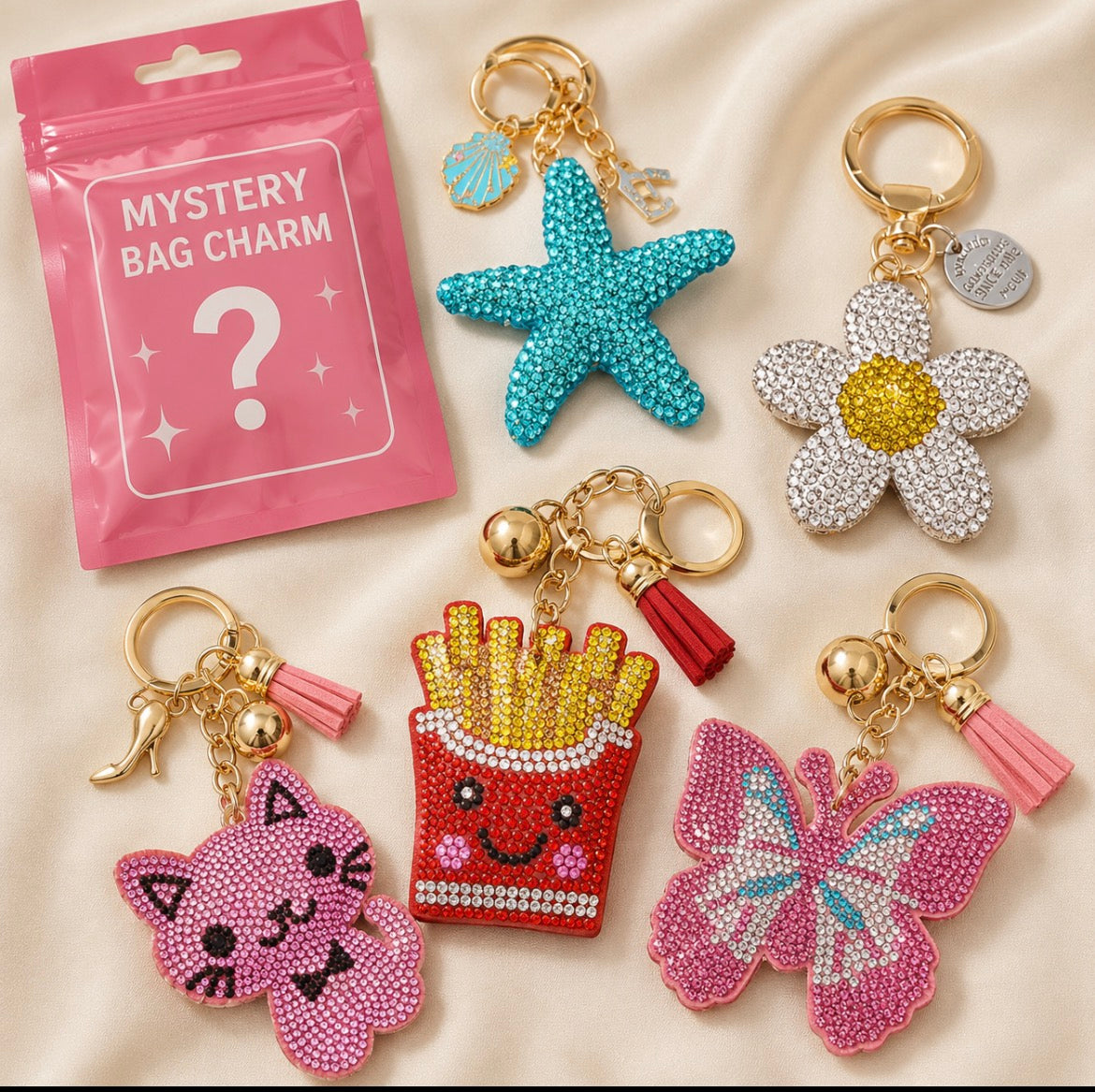 Mystery Rhinestone Bag Charm